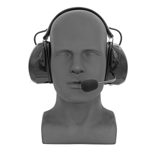 [HS3] Lightweight Flex Over the Head Dual Muff Headset - Black