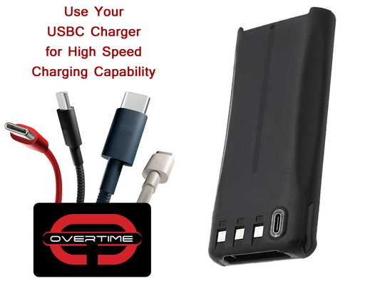 [KBAT-NX1000-2000] Li-Ion Battery for Kenwood NX1000 Radios, 2000mAh, USBC